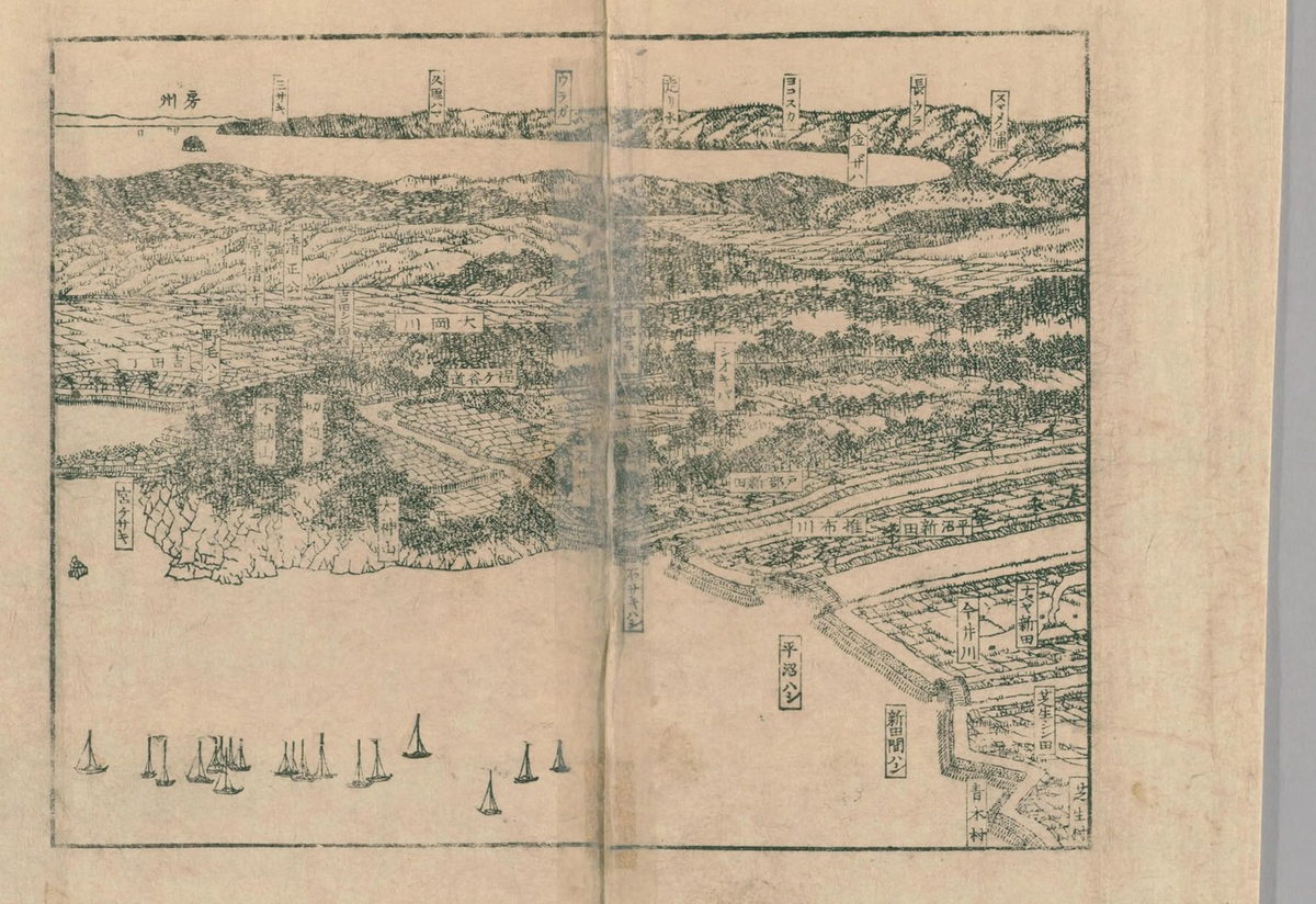 横浜開港場を描いた鳥瞰図
